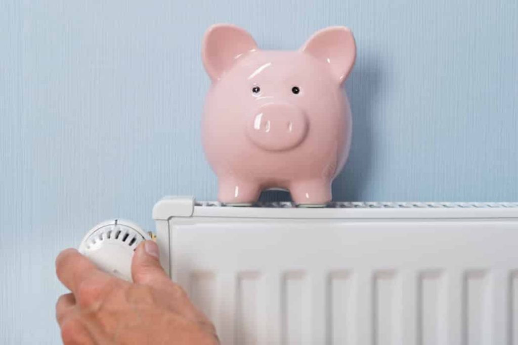pink piggy bank on ac